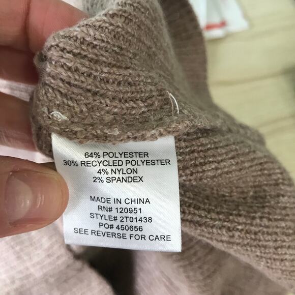 Pink Rose Sweater Large Rubbed Wrap Soft Cozy Neutral Quiet Luxury Ballet Dance - Picture 5 of 7